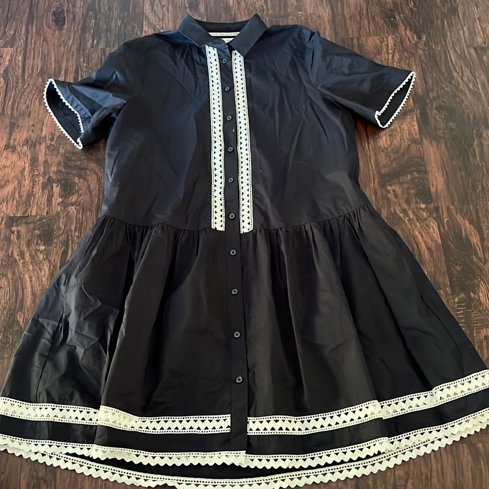 Kate Spade Black White Button Down Dress